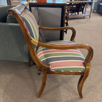 Louis Style Striped Wood Armchair U ACCENT CHAIRS
