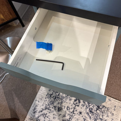 Black Top Desk w/Light Blue Drawers