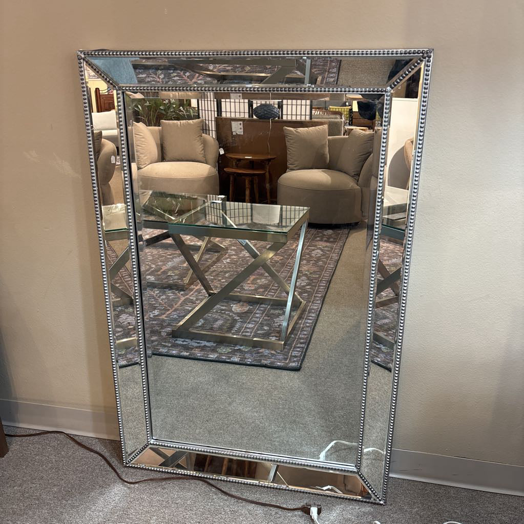 Large Silver Framed Mirror