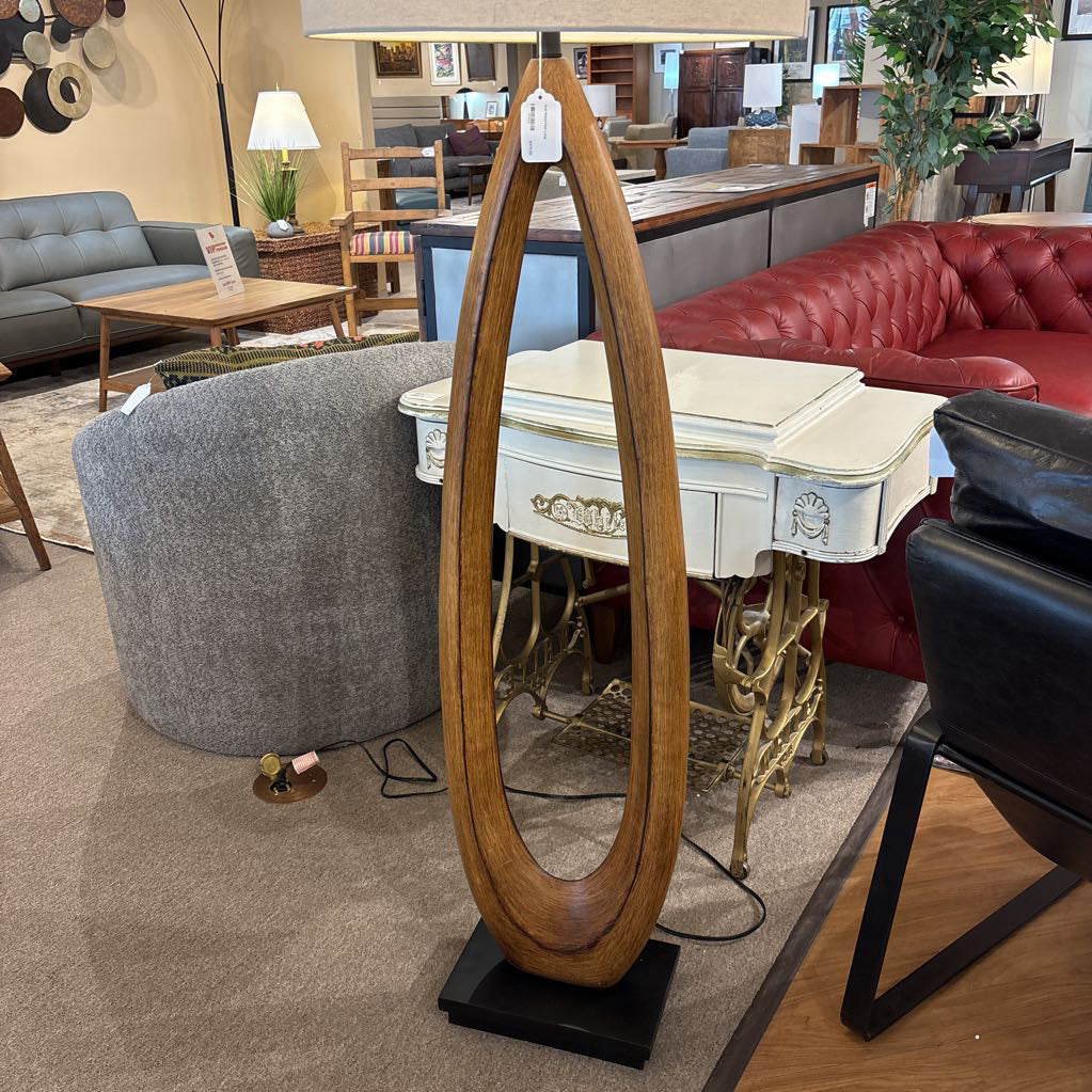 Oval Wood Floor Lamp