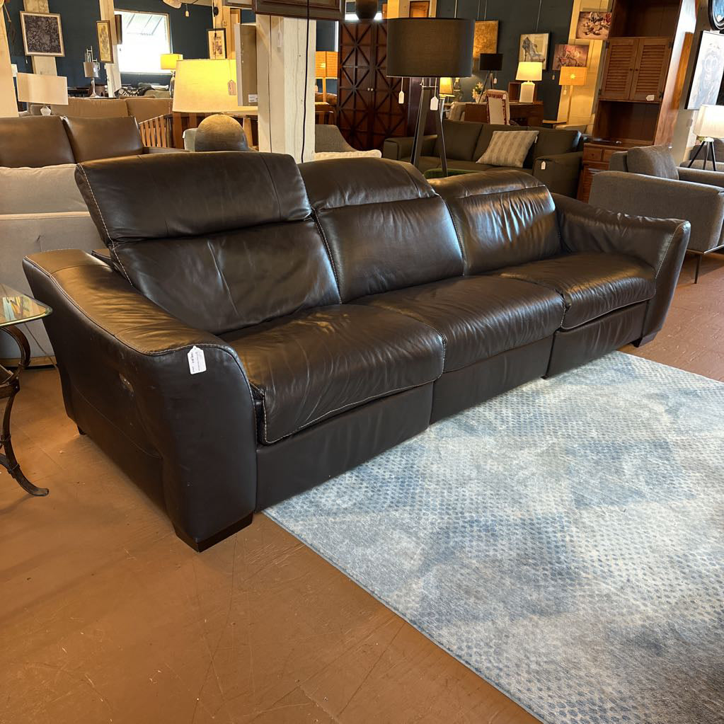 Brown Leather 3 Piece PWR Sofa U SOFAS