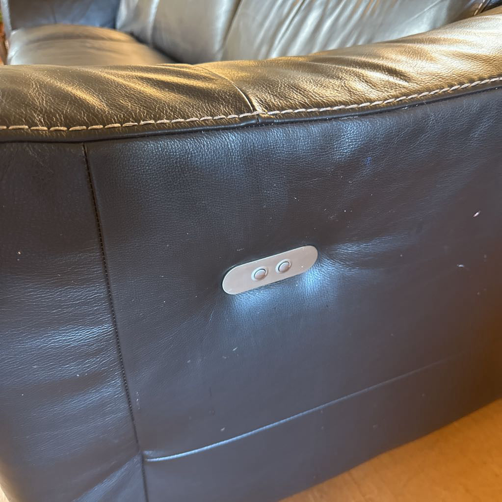 Brown Leather 3 Piece PWR Sofa U SOFAS