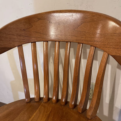 Oak Curved Slat Back Arm Chair