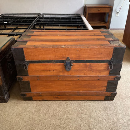 Wood Trunk with Metal Detailing
