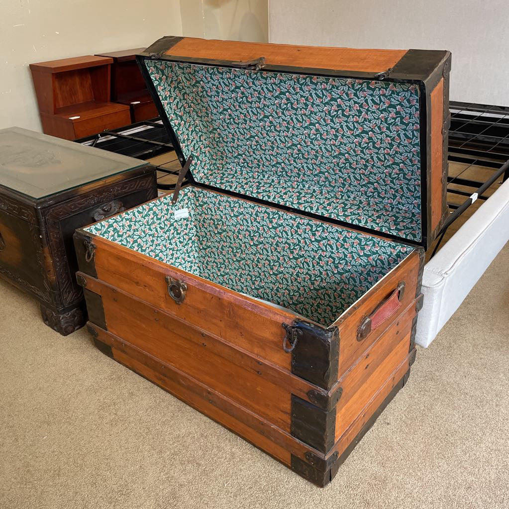 Wood Trunk with Metal Detailing