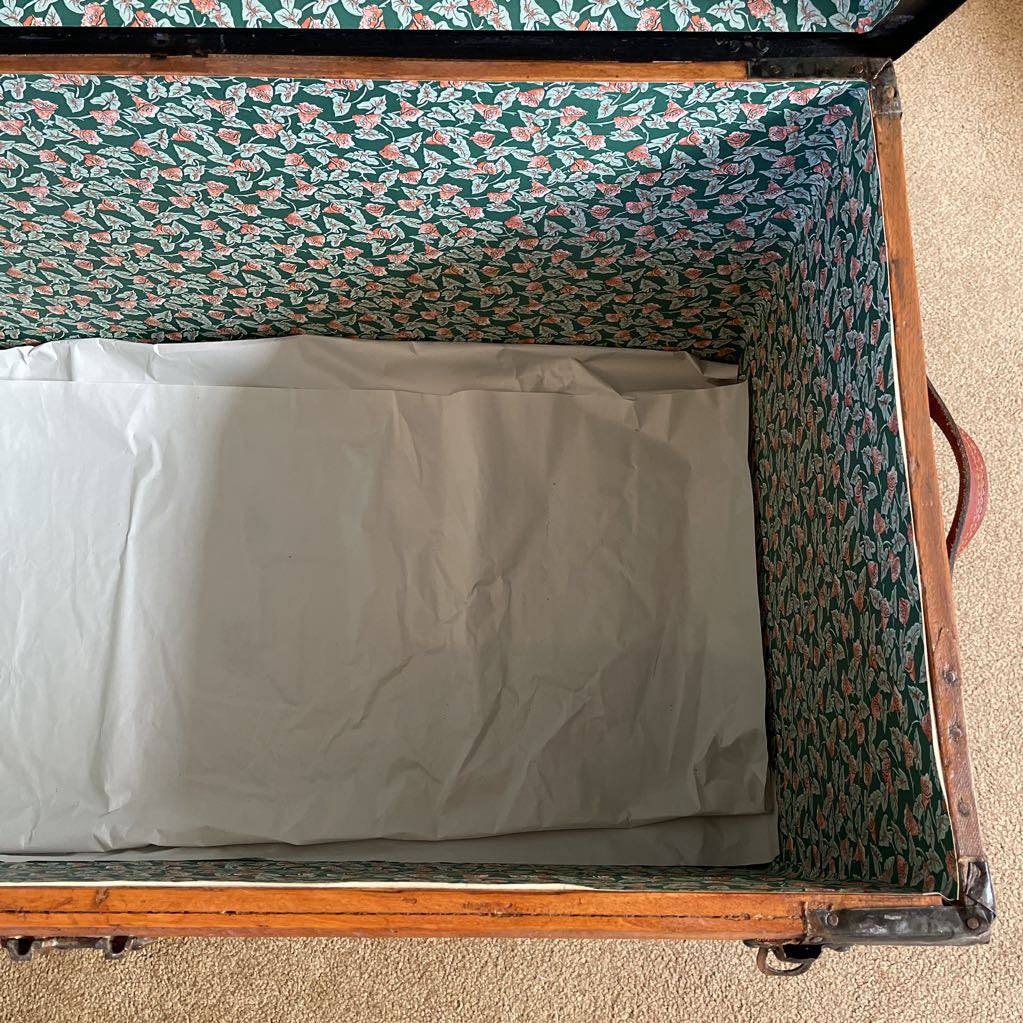 Wood Trunk with Metal Detailing