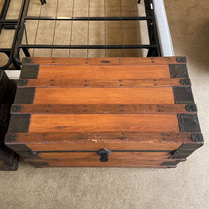 Wood Trunk with Metal Detailing