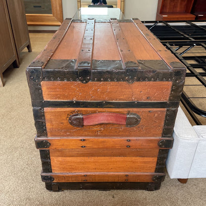 Wood Trunk with Metal Detailing