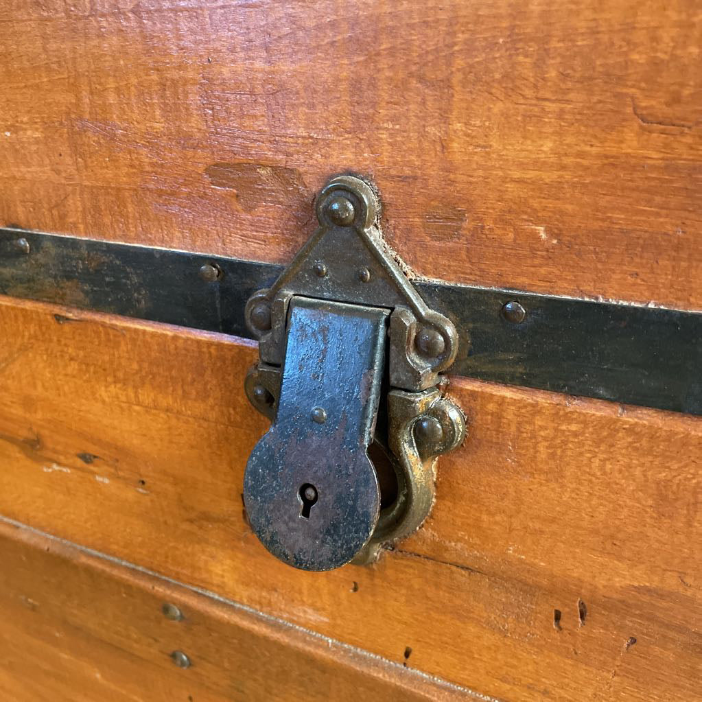 Wood Trunk with Metal Detailing