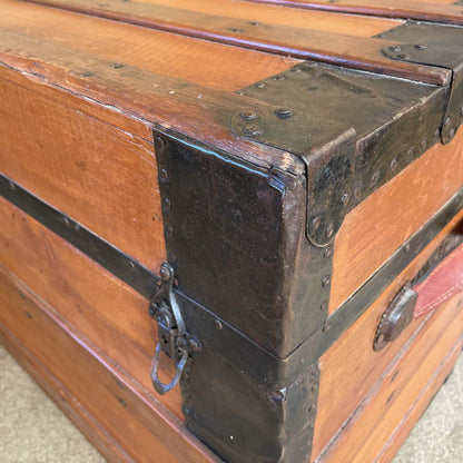 Wood Trunk with Metal Detailing