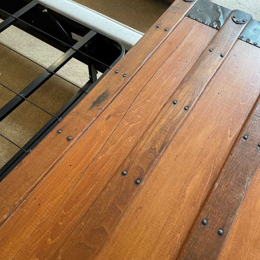 Wood Trunk with Metal Detailing