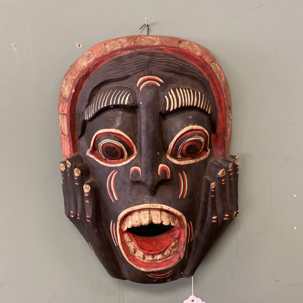 Large Tribal Face & Hands Indonesian Mask