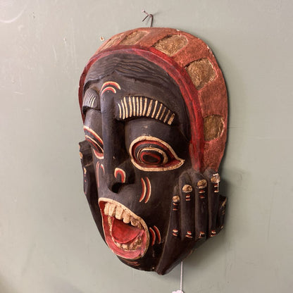 Large Tribal Face & Hands Indonesian Mask