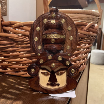 Asian Wooden Face Sculpture/Wall Decor