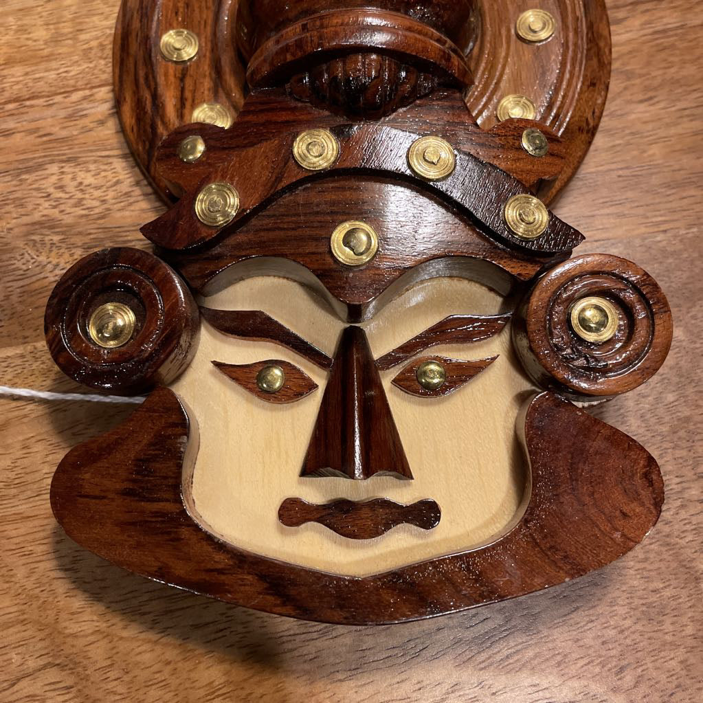 Asian Wooden Face Sculpture/Wall Decor