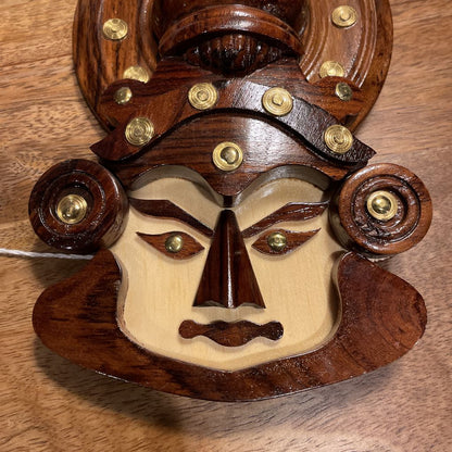 Asian Wooden Face Sculpture/Wall Decor