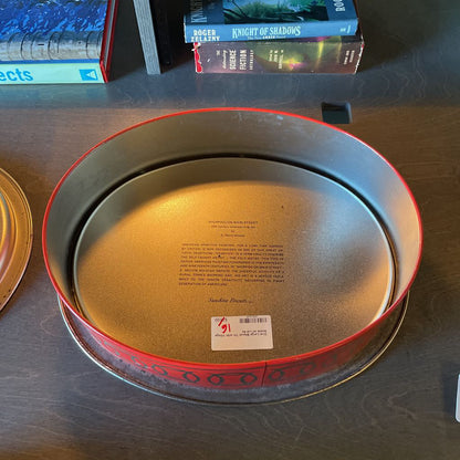 Oval Large Biscuit Tin with Village Scene on Lid UNIQUE FINDS
