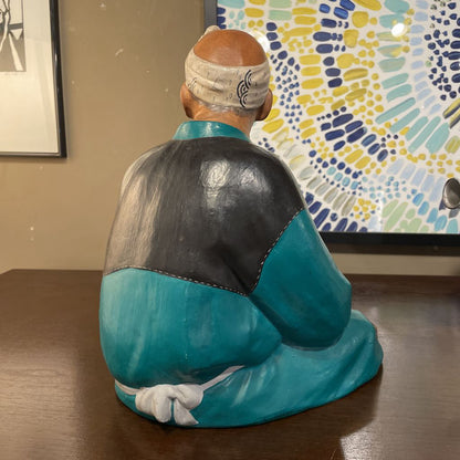 Japanese Seated Fishing Net Maker Statue