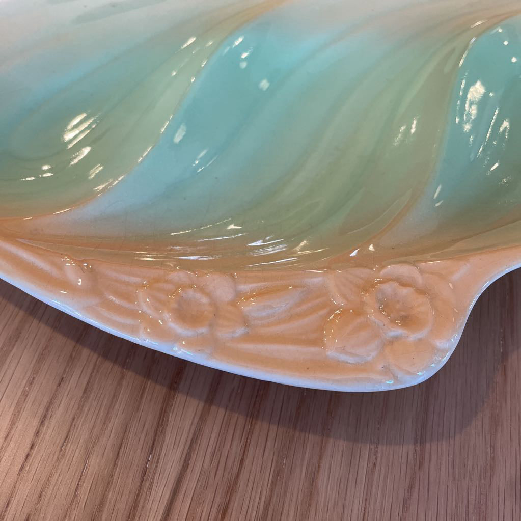 Shorter & Son/England Oval Green and Yellow Serving Dish