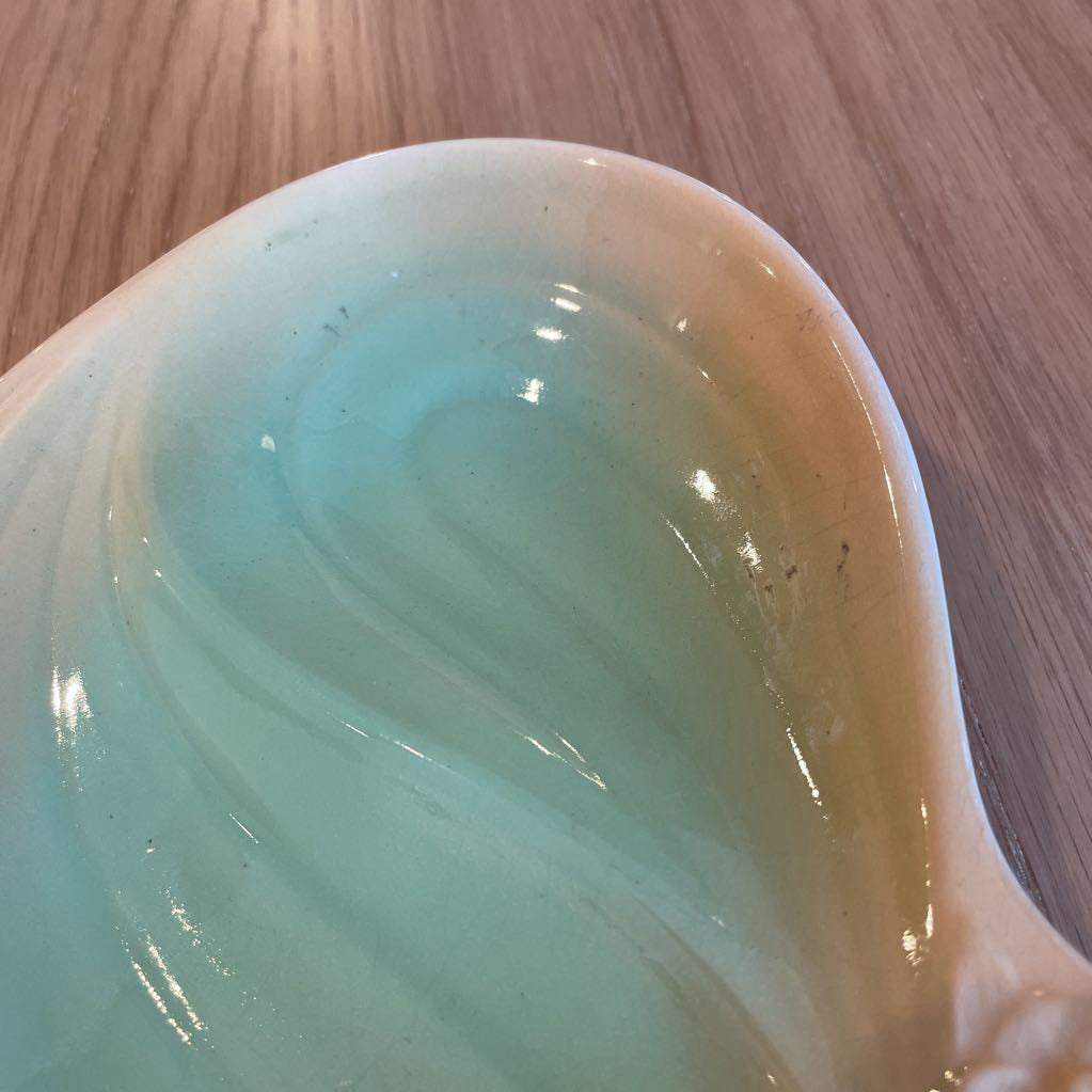 Shorter & Son/England Oval Green and Yellow Serving Dish