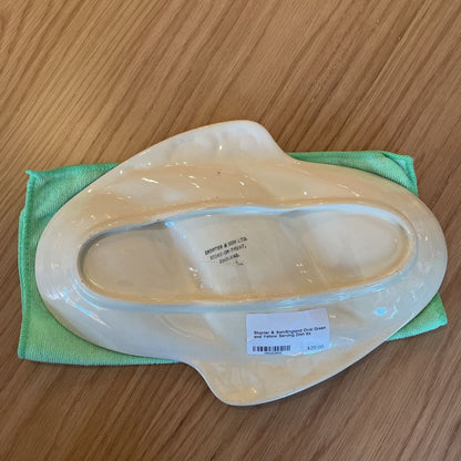 Shorter & Son/England Oval Green and Yellow Serving Dish