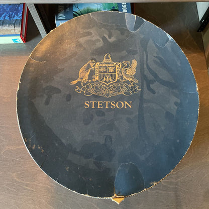 Vintage Town Scene Stetson Hat Box