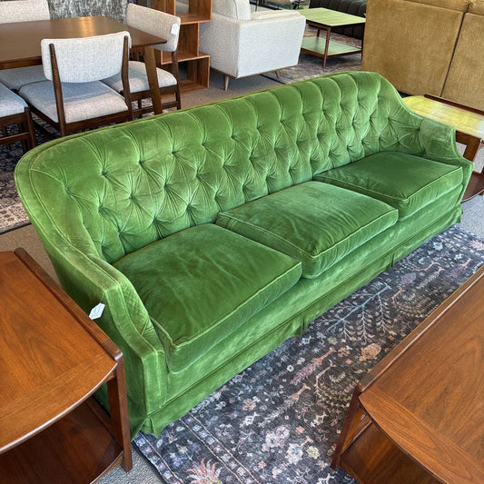 Green Tufted Vintage Sofa (AS IS)