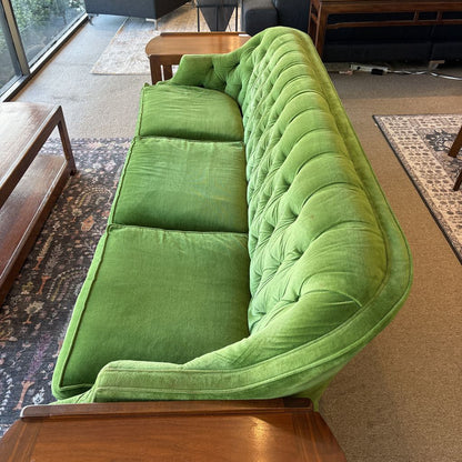 Green Tufted Vintage Sofa (AS IS)