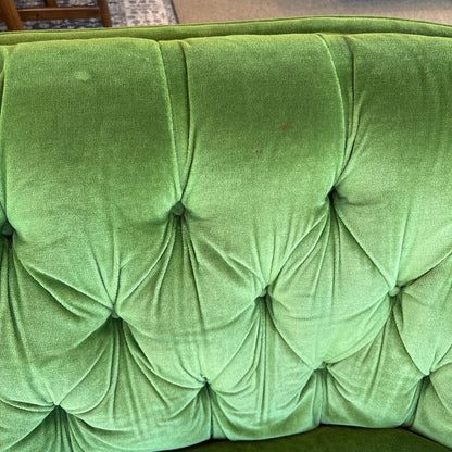 Green Tufted Vintage Sofa (AS IS)