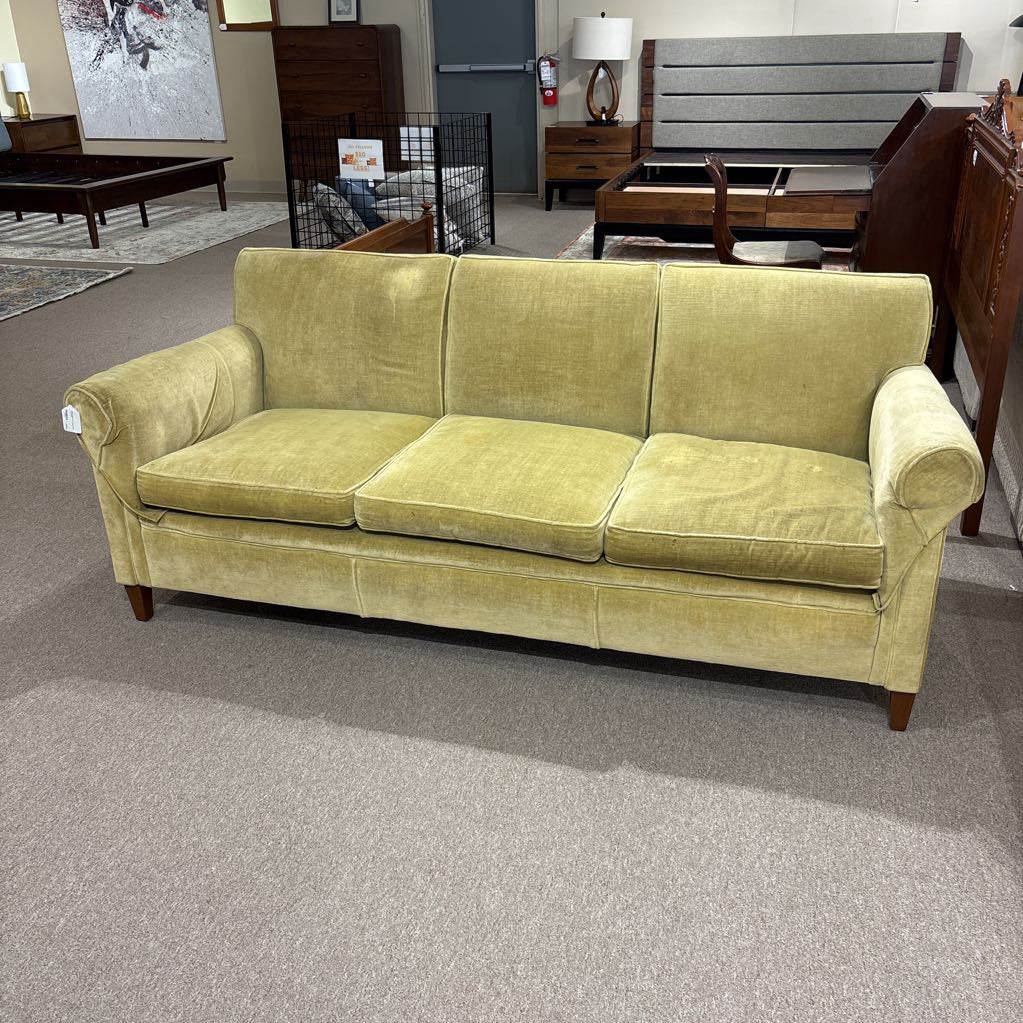 Yellow Rolled Arm Vintage Sofa (AS IS)