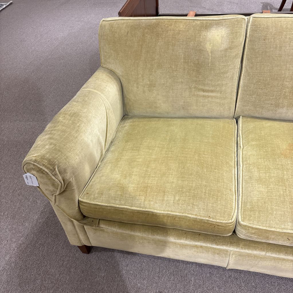 Yellow Rolled Arm Vintage Sofa (AS IS)
