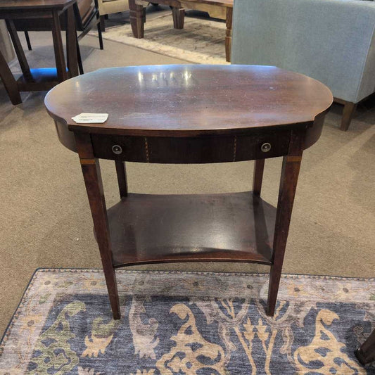 Vintage Cherry Wood 2-Tier Side Table
