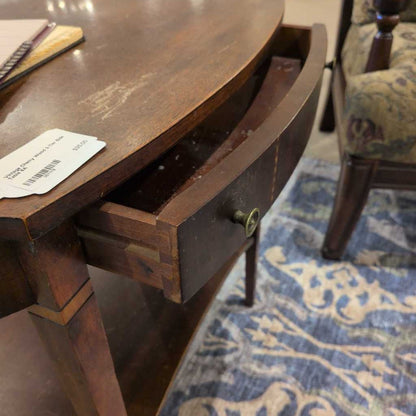Vintage Cherry Wood 2-Tier Side Table