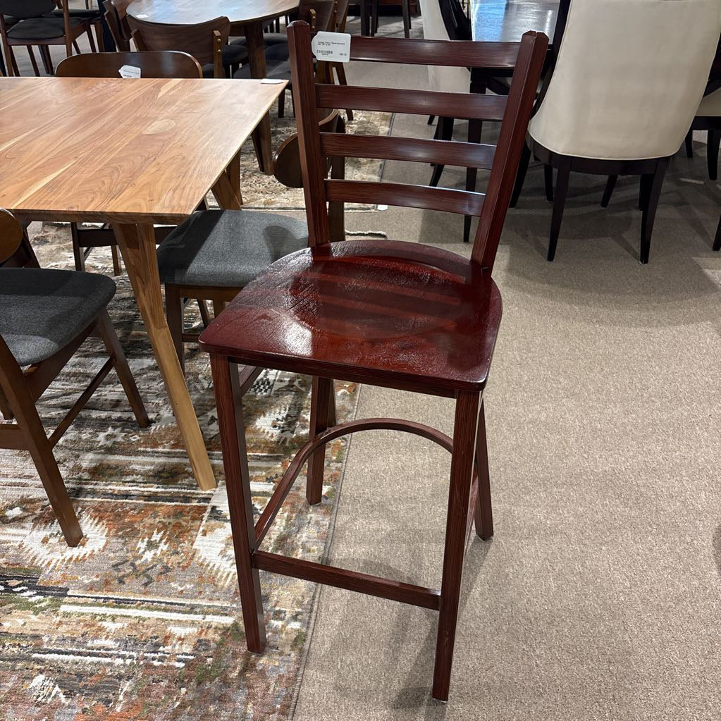 Vintage Cherry Wood Barstool (SET OF 3)