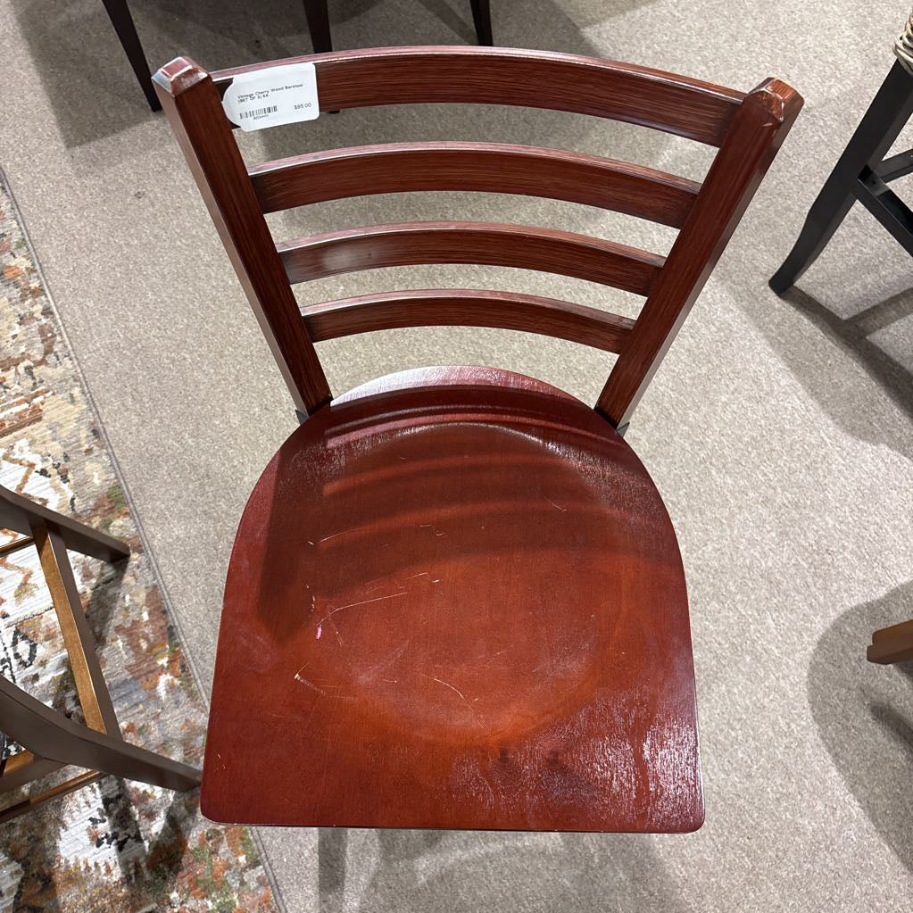 Vintage Cherry Wood Barstool (SET OF 3)
