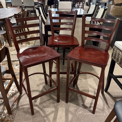 Vintage Cherry Wood Barstool (SET OF 3)