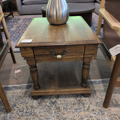 Vintage Oak Side Table w/ Drawer C SIDE TABLES