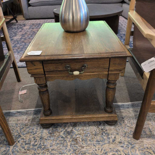 Vintage Oak Side Table w/ Drawer C SIDE TABLES