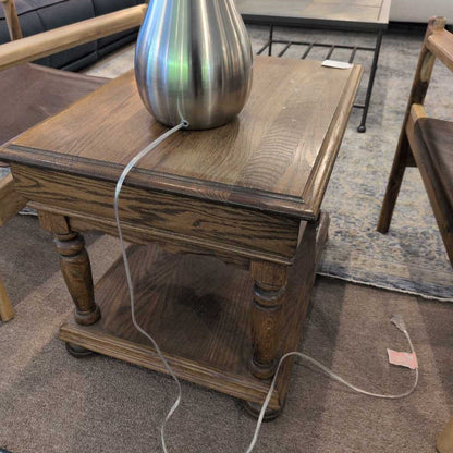 Vintage Oak Side Table w/ Drawer