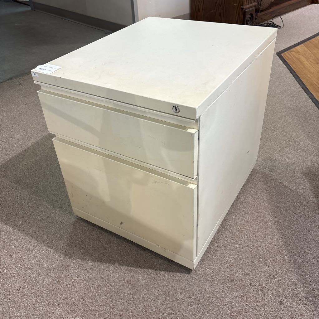 White 2 Drawer File Cabinet