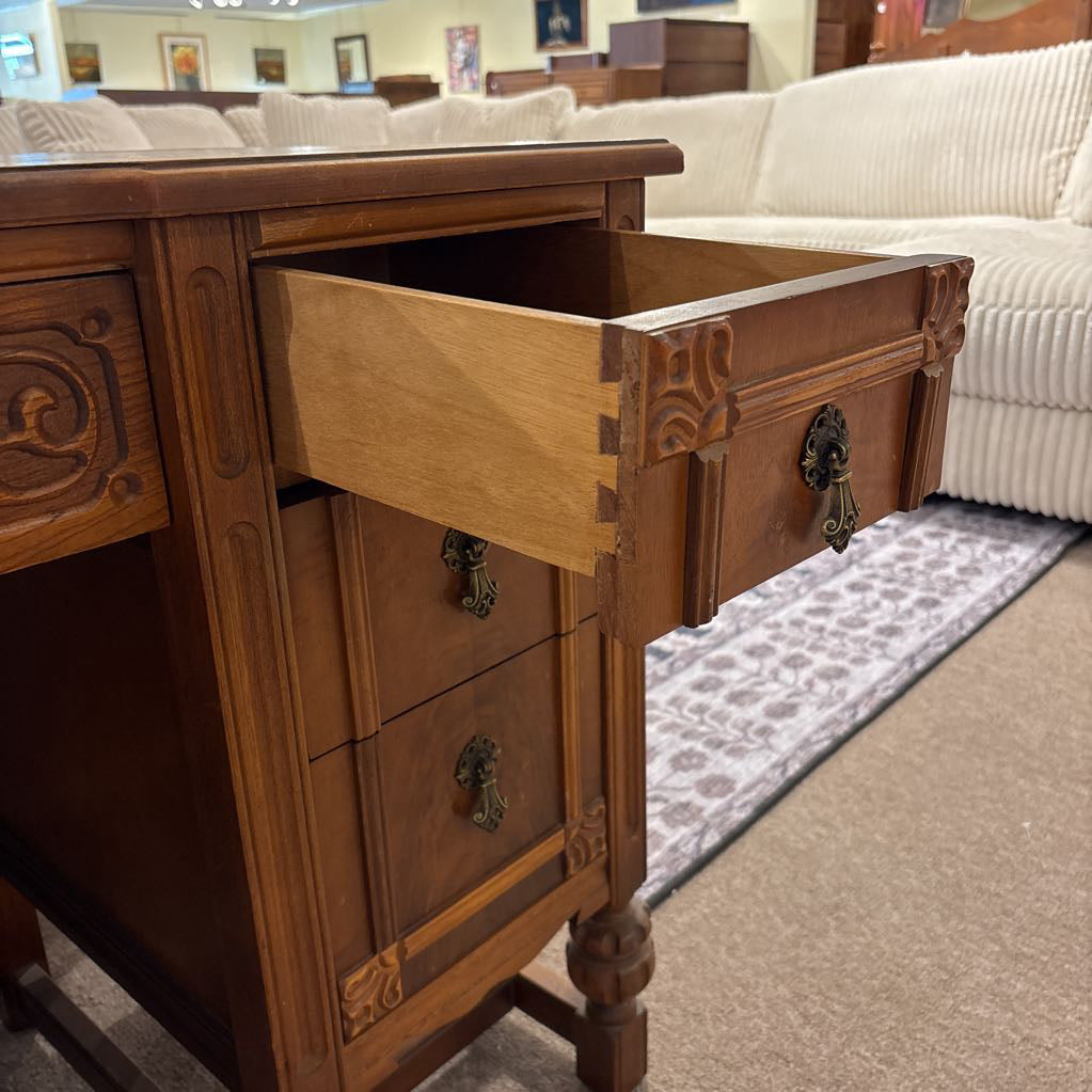 Ornate Vintage 6 Drawer Desk