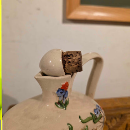 Heart-Shaped Alpine Flowers & Folk Musicians Decanter(Merkelbach?)