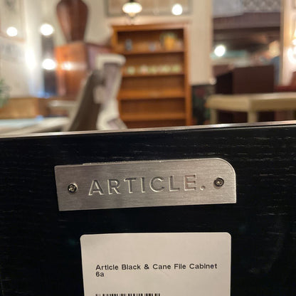 Article Black & Cane File Cabinet