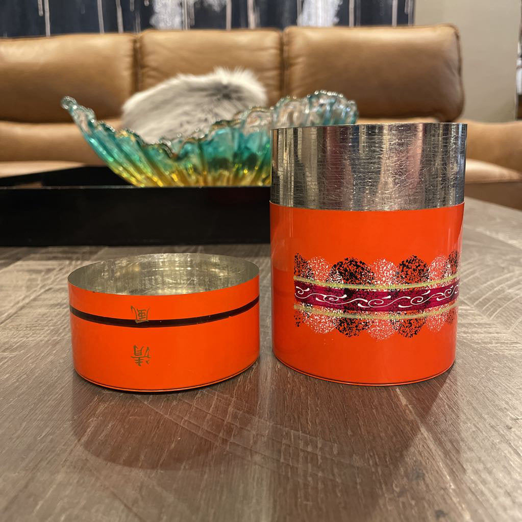 Orange & Black Japanese Tea Canister SMALLS