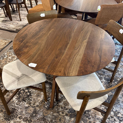 Walnut MC Round Dining Table
