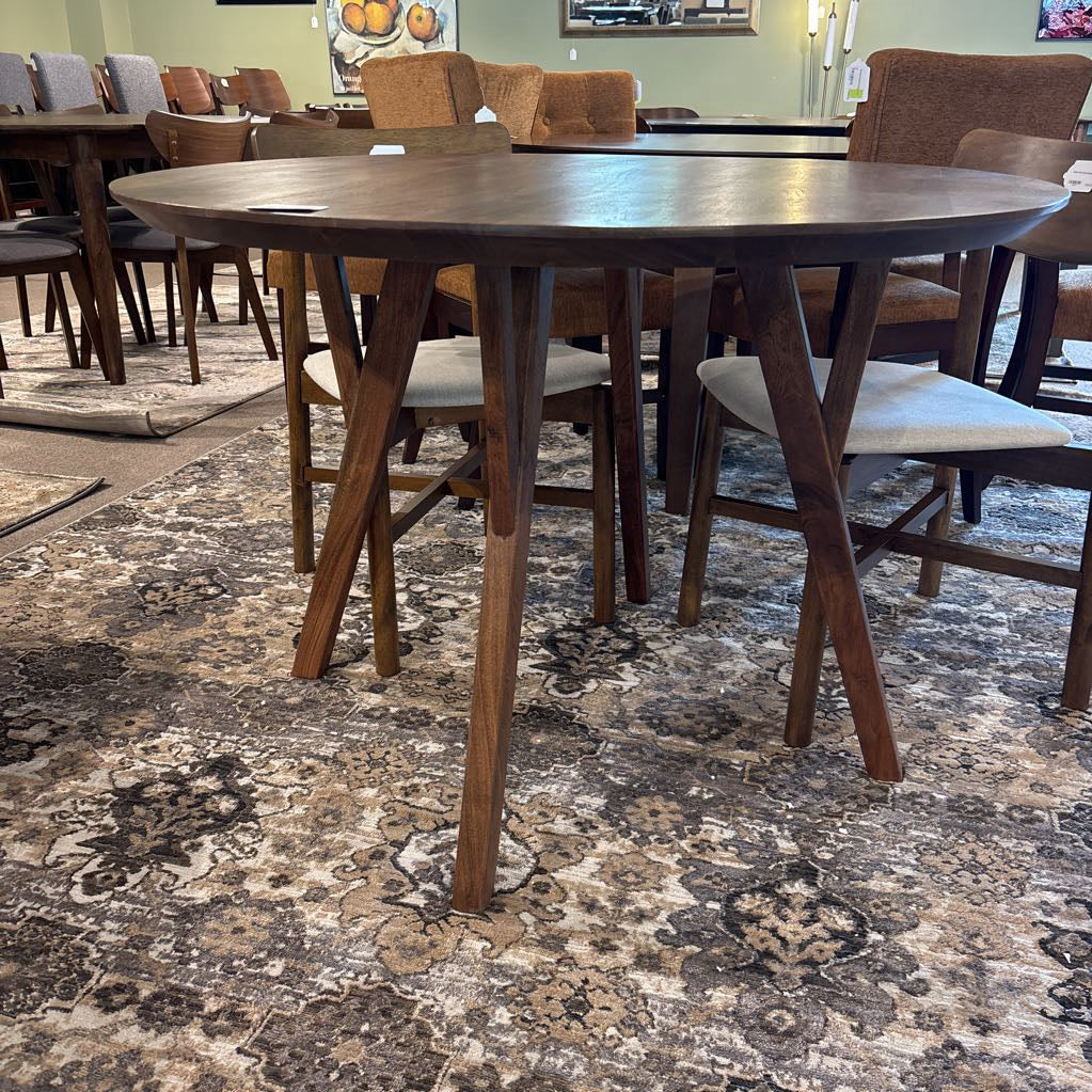 Walnut MC Round Dining Table