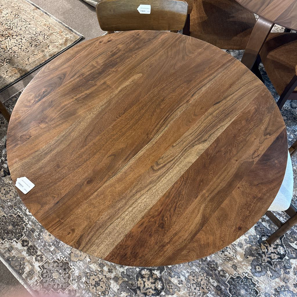 Walnut MC Round Dining Table