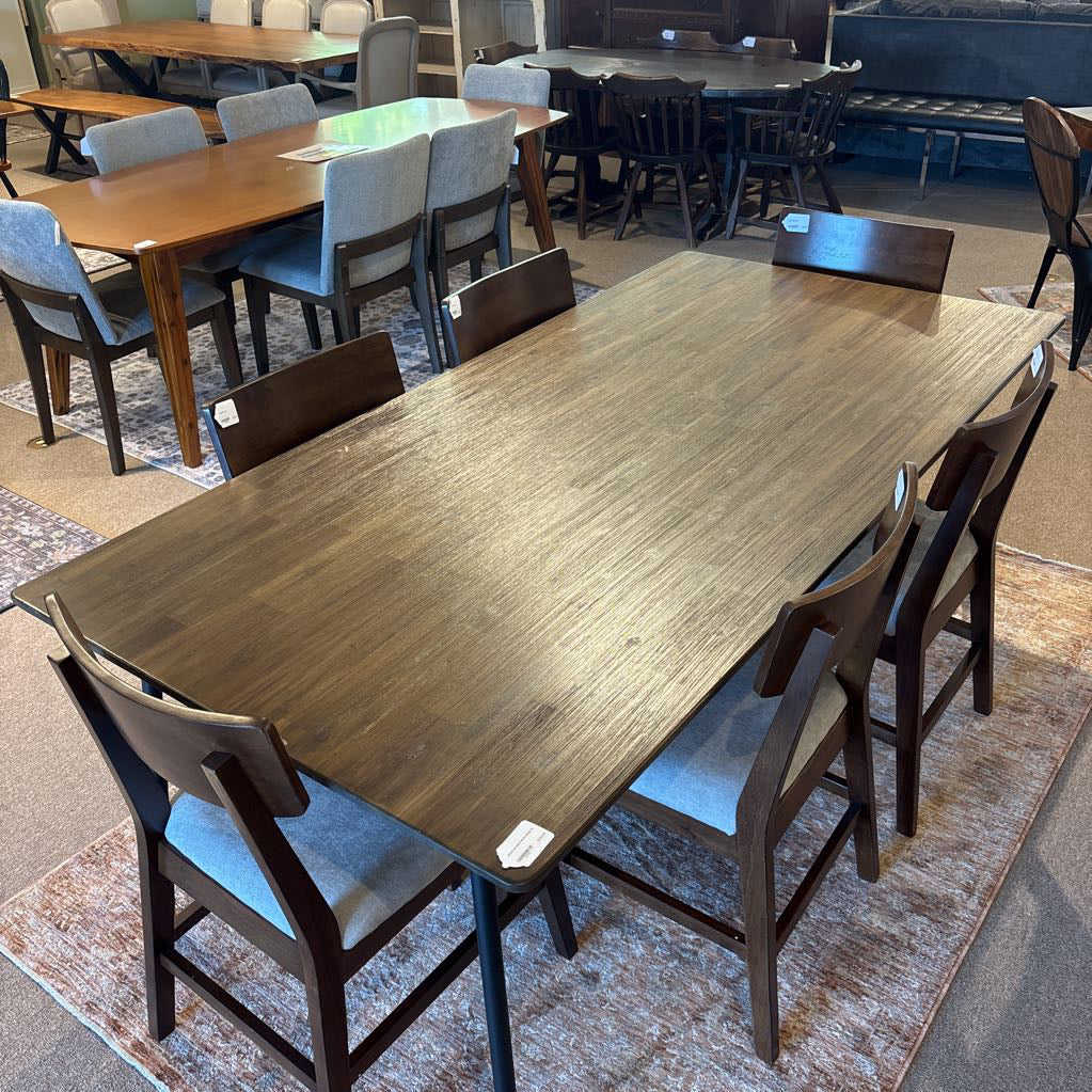 Wood and Black Metal Dining Tbl C DINING TABLES