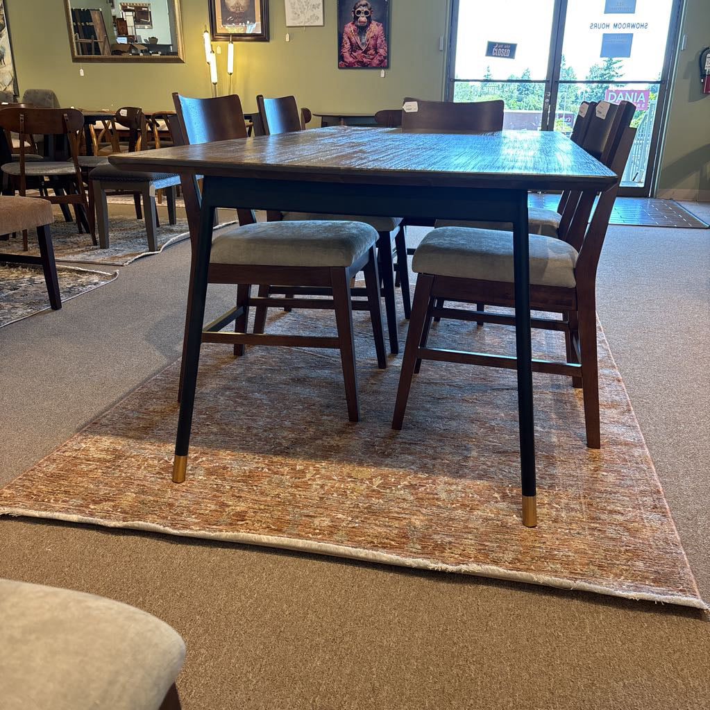 Wood and Black Metal Dining Tbl C DINING TABLES