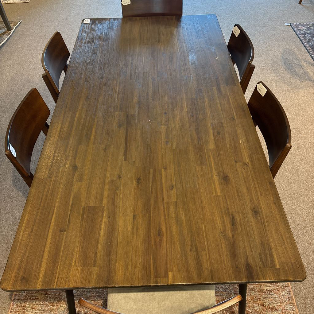Wood and Black Metal Dining Tbl C DINING TABLES